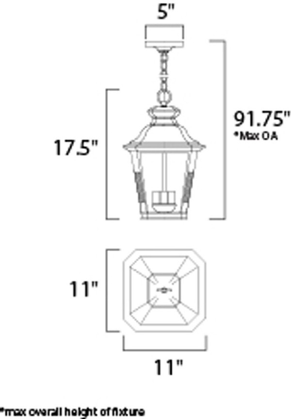 Knoxville Outdoor Hanging Lantern Bronze - 1139CLBZ