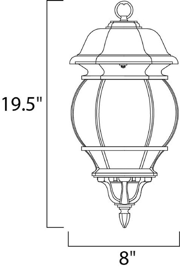 Crown Hill Outdoor Hanging Lantern Black - 1036BK