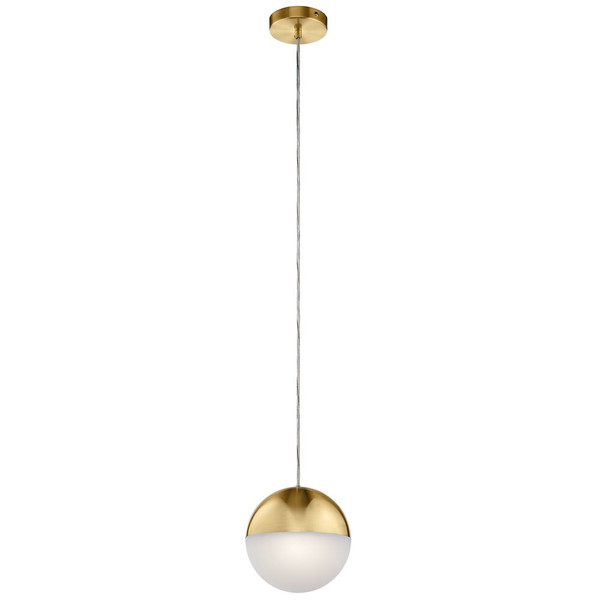 Moonlit 8 Inch LED Pendant with Etched Acrylic Champagne Gold - 83854CGWH