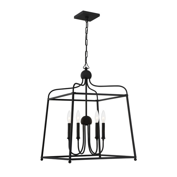 Libby Langdon for Crystorama Sylvan 4 Light Black Forged Chandelier - 2244NS|43