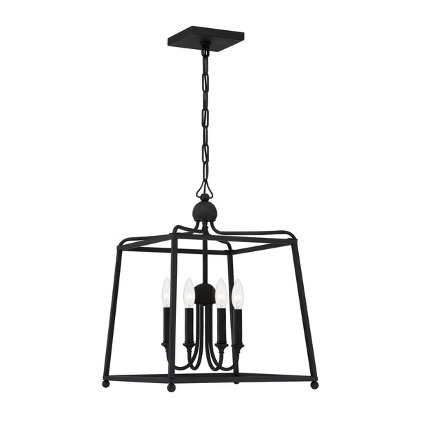 Libby Langdon for Crystorama Sylvan 4 Light Black Forged Chandelier - 2245NS|43