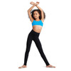  Girl wearing Capezio All Purpose high waist active legging in Black, side view