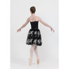 Woman wearing Studio 7 Dancewear Floral Romance tutu dress in Black, back view
