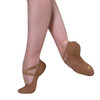 Energetiks Revelation canvas split sole ballet shoe in tan, side view