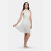Woman wearing Studio 7 Dancewear Amelia lyrical lace dress in White, front view