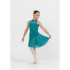  Woman wearing Studio 7 Dancewear Amelia lyrical lace dress in Jade, front view