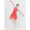  Woman wearing Studio 7 Dancewear Amelia lyrical lace dress in Watermelon, front view