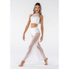 Studio 7 Dancewear Performance Mesh Womens Crop Top in white, front view