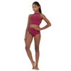 Studio 7 Dancewear Performance Mesh Womens Crop Top in crimson, front view