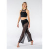 Studio 7 Dancewear Performance Mesh Girls Crop Top in black, front view