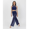Studio 7 Dancewear Performance Mesh Girls Crop Top in navy, front view