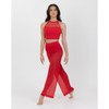 Studio 7 Dancewear Performance Mesh Girls Crop Top in red, front view