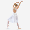 Girl in White Studio 7 Dancewear Lucia long chiffon wrap skirt, back view showing tie detail