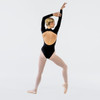 Studio 7 Dancewear Ava Long Sleeve Leotard for children in Black, dancer back view