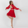  Girl in Red Studio 7 Dancewear Eloise open front mesh skirt, back view