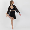  Girl in Black Studio 7 Dancewear Eloise open front mesh skirt, back view