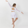 Girl in White Studio 7 Dancewear Eloise open front mesh skirt, back view