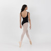 Studio 7 Dancewear Misty ballet class leotard in black, children’s size, back view showing dipped neckline and classic ballet fit