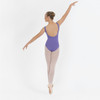 Studio 7 Dancewear Misty ballet class leotard in jacaranda, children’s size, back view showing dipped neckline and classic ballet fit