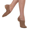 . Energetiks Tech Fit stretch canvas pull on jazz boot in Tan, close up side view