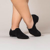  Energetiks Tech Fit stretch canvas pull on jazz boot in Black, front view