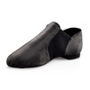 Dance Direct adult black leather jazz shoes with a split sole and flexible arch for professional dancers.