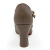 Capezio closed toe T-strap leather character shoes for adults with cushioned suede lining and non-slip heel in tan