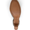 Capezio closed toe T-strap leather character shoes for adults with cushioned suede lining and non-slip heel in tan