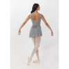 Girl in Slate Studio 7 Dancewear Audrey short wrap skirt, back view