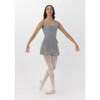  Girl in Slate Studio 7 Dancewear Audrey short wrap skirt, front view