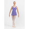  Girl in Jacaranda Studio 7 Dancewear Audrey short wrap skirt, front view