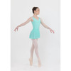 Girl in Mint Studio 7 Dancewear Audrey short wrap skirt, front view