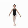 Studio 7 Dancewear Paige Lace Mesh Dance Leotard for children in black with a high neck, supportive back panels, and elegant ballet design, front view
