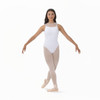 Studio 7 Dancewear Paige Lace Mesh Dance Leotard for children in white with a high neck, supportive back panels, and elegant ballet design, front view