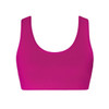 Front view of Energetiks Addison T-Cut Racer Back Crop Top in Mulberry, adult sizes