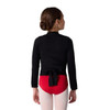 Capezio children’s soft knit ballet wrap sweater in black with long sleeves and an adjustable self-tie fit - 3