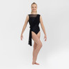 Studio 7 Dancewear Ivy Lyrical Leotard Draped Mesh in Black, dancer front view