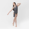 Studio 7 Dancewear Ivy Lyrical Leotard Draped Mesh in Charcoal, dancer front view