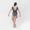 Studio 7 Dancewear Ivy Lyrical Leotard Draped Mesh in Charcoal, dancer back view