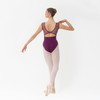 Studio 7 Dancewear Jessie Mesh Ballet Leotard for children in plum, showing a flattering back design and mesh accents