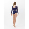 Studio 7 Dancewear Womens Cleo Long Sleeve Mesh Leotard Navy Back View