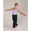  Girl wearing Energetiks Harlow CottonLuxe dance pants in Black, front view
