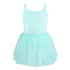 Energetiks Annabelle Tutu Dress for toddlers and children in mint with sweetheart neckline, wide straps, and a layered tulle skirt, front view