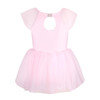 Energetiks Isla Ballet Tutu Dress in Candy with soft tulle skirt and cap sleeves for toddler and children dancers, back view