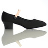 Dance Direct Canvas Character Shoes Cuban Heel Black Low Profile View