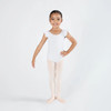 Energetiks Emery Frill Sleeve Dance Leotard in White dancer front view