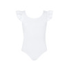 Energetiks Emery Frill Sleeve Dance Leotard in White front view