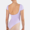 Back view of dancer wearing the Energetiks Veronica Pleat Front Ballet Leotard in Lilac