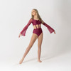 Studio 7 Dancewear Isobel Lyrical Dance Leotard Adult Sizes in  Burgundy dancer front view