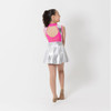 Studio 7 Dancewear Edge Metallic Skirt Dance Costume Adults in Metallic Silver dancer back